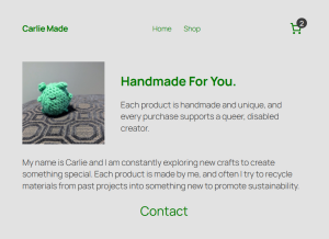 Screenshot of Capstone Project Site